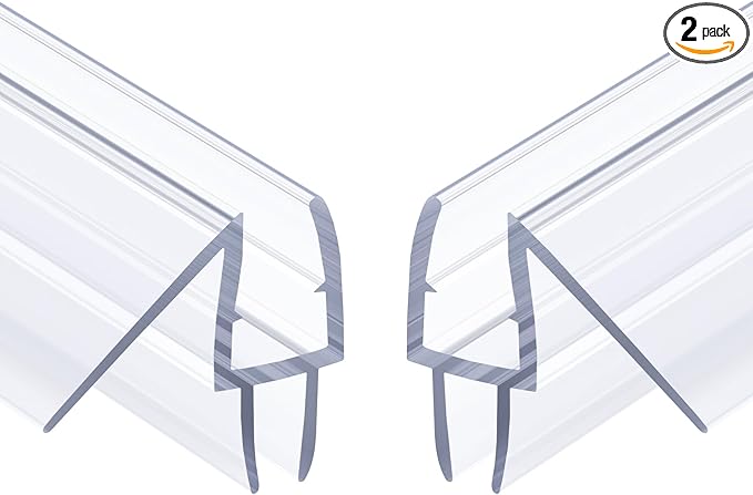 AmazerBath Shower Door Bottom Seal 39 inch (Set of 2) - Suitable for 1/4 Inch Glass, Frameless Glass Seal Strip Shower Door Sweep