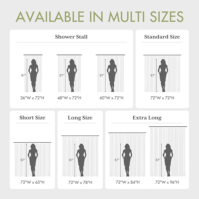AmazerBath Shower Curtain Liner, 48x72 Clear Shower Curtain Liner, Waterproof Plastic Shower Liner, Cute Lightweight PEVA Shower Curtain for Bathroom with 2 Magnets and 8 Rustproof Metal Grommets