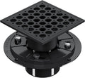 Uni-Green 4 Inch Shower Floor Drain with Flange, Square Shower Drain kit with Hair Strainer, Removable Octagon Strainer Cover, SUS 304 Stainless Steel & CUPC Certified - Matte Black
