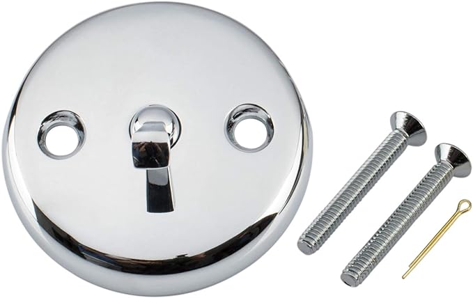 Artiwell Trip Lever Tub Trim Kit Set with Trip Lever Overflow Face Plate, Trip Lever Bathtub Drain with Strainer, Overflow and Matching Screws (CHROME PLATED)