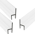KC Hardware 85 Inch Frameless Shower Door Side Seal Strip, H-Type Glass Shower Door Seal Strip (180 Degree) for 1/2 Inch(10-12mm) Thick Glass, Water Guard That Prevents leaks, Ultra Clear (Pack of 3)