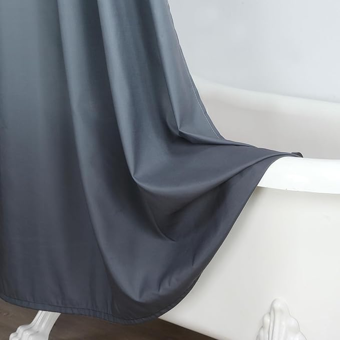 Long Fabric Shower Curtain, Grey Ombre Microfiber Cloth Shower Curtains for Bathroom, Modern Waterproof Bathroom Curtains, 72" W x 78" H