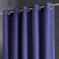 Furlinic Stall Size Shower Curtain No Hooks Needed,Half Size Polyester Fabric Bathroom Curtains with 6 Split Grommets,Hotel Quality,Waterproof & Machine Washable,Navy Blue,48x78 Inch.