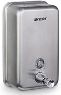 Commercial-Grade Manual Soap Dispenser, Durable Brushed Stainless Steel Finish, 37oz (1100ml) Liquid, Wall-Mounted for Bathroom & Kitchen