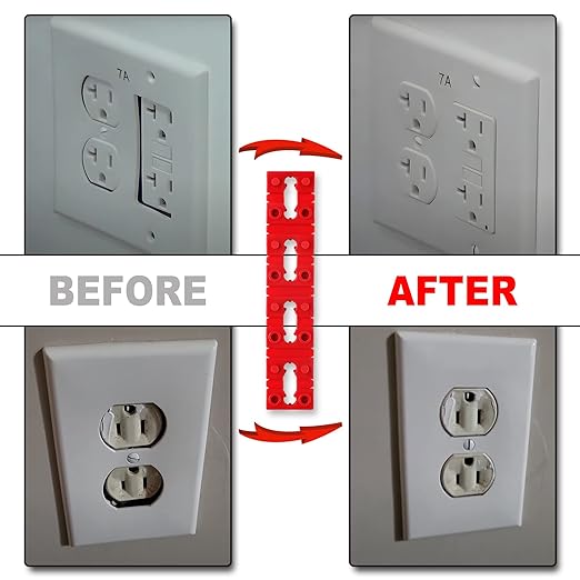 Outlet Spacers for Electrical Box, RonJea 48 PCS Switch and Receptacle Spacers for Loose Outlet Plug Fix, Electrical Extender Outlet Shims Light Switch Spacer