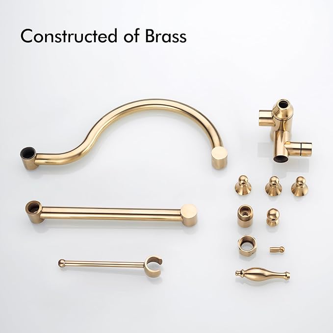 Bagnolux Solid Brass 6" High Pressure Rain Shower Head Combo with 21" Extension Arm, Rainfall Showerhead 3.3" Handheld Water Spray - Adjustable Dual Showerhead with 71" Shower Hose, Brushed Nickel