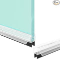 Shower Door Bottom Seal Strip, 2PCS Seal Strip, Clear PVC, 36" Length, Fits 6mm Thick Glass, Prevents Leaks, Easy Installation, No Adhesive Required (Ultra Clear & Black, 36in for 1/4"(6mm) Door)