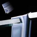 Frameless Soft Shower Door Sweep Seal Drip Rail, Glass Shower Silicone Door Seal Strip,Weatherproof Silicone Seal Fit for Glass (H Type, 10mm (3/8"))