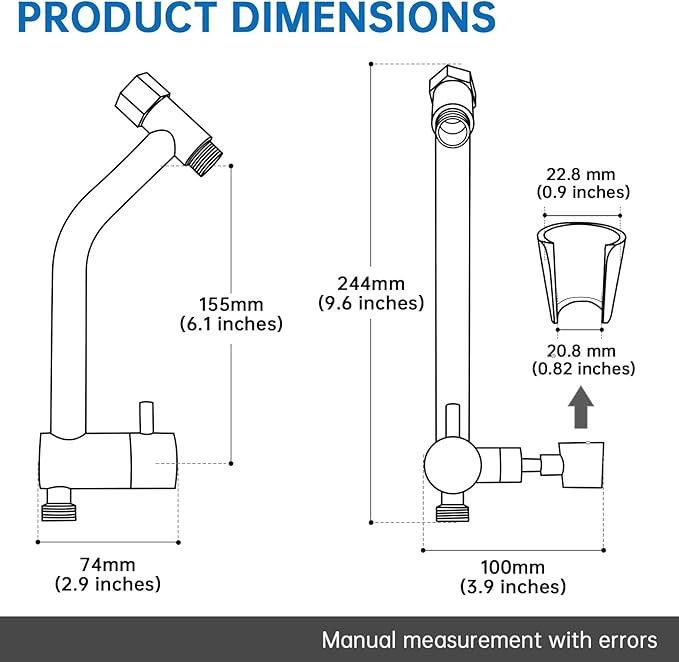 G-Promise Metal Shower Diverter with Low Handheld Holder, 3-Way Diverter Valve with Pause Mode for Handheld and Fixed Shower Head, 4-Settings Universal Bathing System Replacement Part(Matte Black)