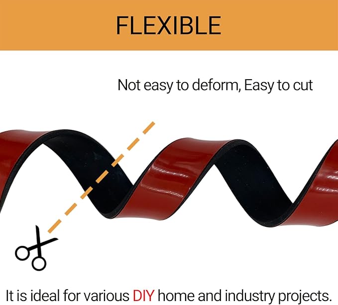 Rubber Seal Strips, Rubber Sheets, Rolls & Strips with Adhesive Backing for DIY Gaskets Material, Warehouse Sealing, Home Application Weather Striping (1” Wide x 1/16" Thick x 10' Long), Black