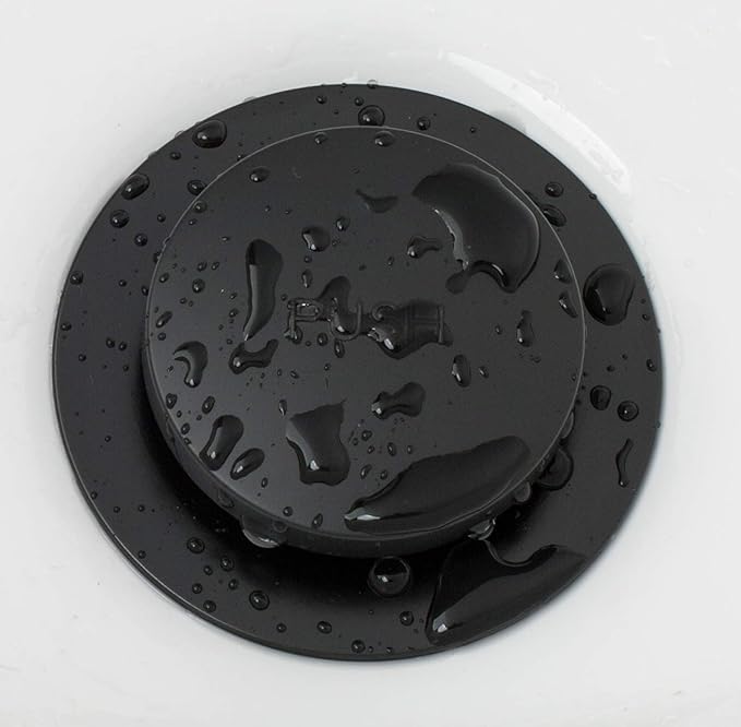 Artiwell Tip-Toe Bathtub Drains Trim Set with Two-Hole Overflow Faceplate, Replacement Bath Drain Trim Kit with 2-Hole Overflow Faceplate and Universal Fine/Coarse Thread (MATT BLACK)