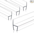 Frameless Shower Door Seal Strip 4 Pack x 39 Inch H for 3/8" Thick Glass Shower Door Side Seal Strip Bottom Seal Door Sweep Ultra Clear Polycarbonate, Stop Shower Leaks Create A Water Barrier