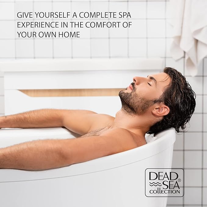 Dead Sea Collection Bath Salts for Men with Sandalwood Oil - Muscle Recovery Bath Soak – Mens Pure Dead Sea Salt for Soothing and Relaxing - 37 Oz