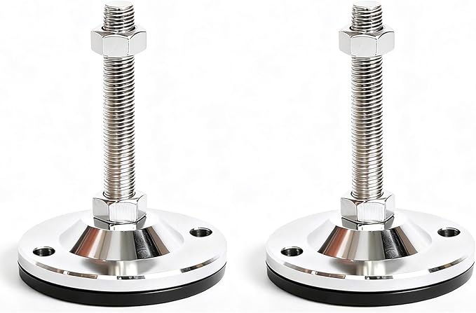 Furniture Leveling Kit, Adjustable Leveling Feet,Cabinet Levelers,Self Leveling Legs,Heavy Duty Leg Levelers,Carbon Steel Leg Leveler,Anti-Slip,2-Pack,D120xM20xH200,2500 Lb Capacity,4.7" Dia.