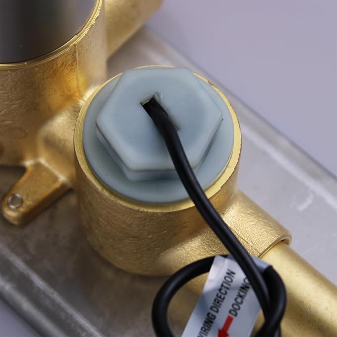 Triple Function Shower Diverter Valve Digital Display Shower Mixer Valve Kit Replacement Temperature Control Valve (Brushed Nickel)