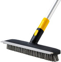 Yocada Floor Scrub Brush Telescopic Handle 2 in 1 Scrape Brush Stiff Bristle Shower Scrubber for Cleaning Patio Bathroom Garage Kitchen Wall Deck Tub Tile 55.9 inch Tall