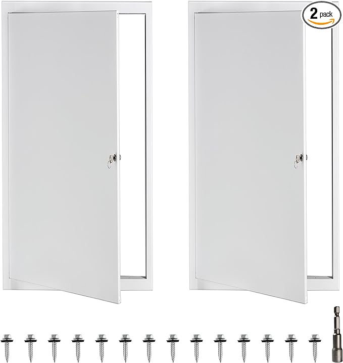 Access Door 12x24 Drywall Access Panel 2Pack Thickened 1mm for Drywall, Attic Door, Ceiling with Key (12X24 inch, Traditional, 2, AD12241MM)