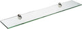 Spancraft Glass P-6x18-Brushed Steel Peacock Glass Shelf, Brushed Steel, 6" x 18"