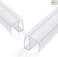 Bathroom Shower Glass Door Bottom Seal Strip, 2PCS 36 Inch Long Clear PVC Seal Strips for 5/16"(8mm) Thick Framless Glass Door Panel