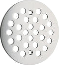 Round 4.25 Inch Screw-in Shower Drainer Cover Replacement 304 Stainless Steel 4-1/4 inch Floor Drain Grate with Screws Chrome
