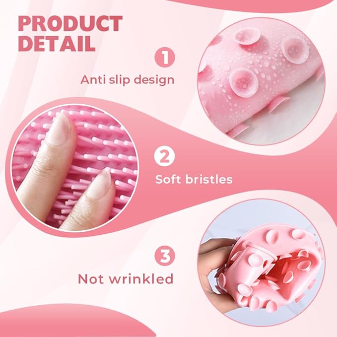Silicone Shower Foot Scrubber Mat, 2025 Upgraded Exfoliating Bath Pad with Non-Slip Suction Cups Wall Mounted Foot Cleaning Mat (Green)
