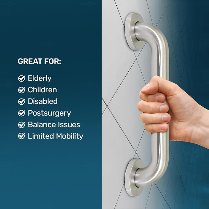 Highcraft Grab Bar for Bathtubs and Showers, Shower Grab Bars for Seniors and Elderly, Safety Bar for Bathroom 36" x 1.5" ADA Compliant Grab Bar, Heavy Duty Stainless Steel Shower Handle Wall Mount