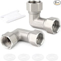 TAISHER 2PCS 304 Stainless Steel 90 Degree Elbow 2 Ends Flexible Movable Connector, 1/2" Female for Sprayer, Angled Valve, Shower Arm