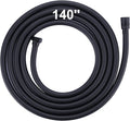 Aleasha Extra Long PVC Shower Hose Replacement for Bathing, Toilet Cleaning, Dogs - Matte Black 140 Inch Long Hose