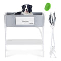 Dog Bathtub Dog Washing Station with Scrubber for Medium Dogs Under 66lbs or Two Small Pets, B4 Plus Foldable Dog Tub for Bathing and Grooming, Portable Collapsible Dog Shower Tub