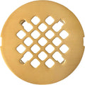 4 ¼” Brushed Gold Snap-in Shower Drain Cover - Gold Replacement - 4.25" OD Shower Drain Strainer - Easy Install - Premium Round Shower Drain Cover - Solid Brass Construction