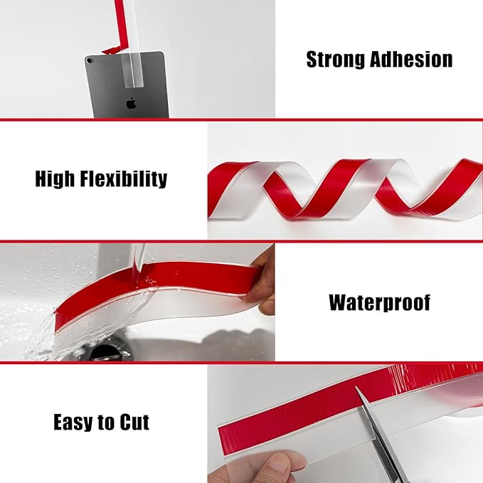 Wide Silicone Weather Stripping, 2 inch (W) x 20 Ft (L) Door Draft Stopper, Silicone Seal Strip for Doors Windows and Shower Glass Gap, Grey