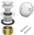 Tub Drain Replacement Kit, Metal Tip-Toe Bathtub Drains and Overflow Kit with Hair Catcher, Shower Bath Tub Drain Assembly with Two-Hole Overflow Faceplate Conversion Kit -Chrome Plated