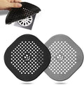 2 Pack Shower Drain Hair Catcher Silicone Drain Protector Hair Stopper with Suction Cup for Shower Kitchen Bathroom Black Grey