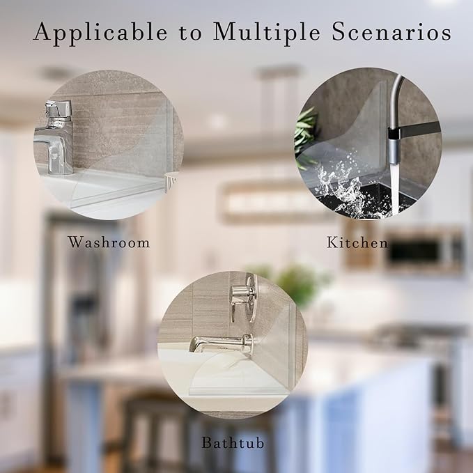 Shower Splash Guard Set Acrylic Shower Water Barrier Corner Splash Protector for Bathtub Keep Water Inside Shower Prevent Water Splashing Ideal for Sink Bathtub and Basin Use (Transparent)