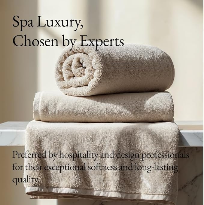 Italic Ultraplush 100% Australian Cotton Bath Sheets - Set of 2 Luxury Extra Large Heavy Duty Bath Sheets, 800GSM Plush and Absorbent Sheets for Hotels, Bath, Gym & Spa (Sand)