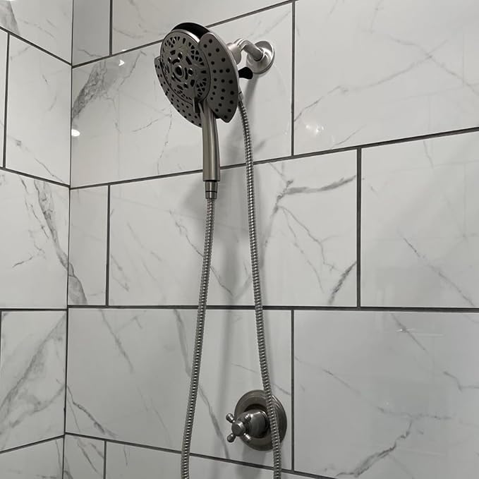 71-Inch Nickel Metal Shower Hose with Dual Cone Anti-Tangle Nuts: 304 Stainless Steels Design, Universal G1/2 Connector for Outdoor/Indoor Use -Suit for Home Gardening, Washing, Showering