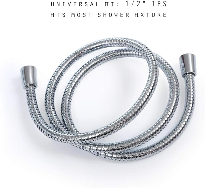 60-inch Shower Hose Replacement, 304 Stainless Steel Hand Held Shower Hose Chrome With Brass Fitting (60-inch, Chrome)