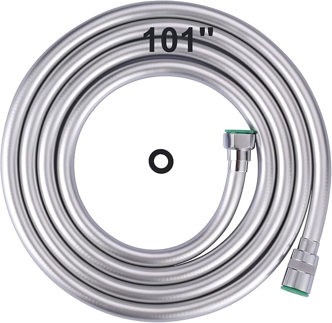 Aleasha 101 Inches Extra Long Shower Head Hose Extension for Bathing, Toilet Cleaning, Dogs, Bathroom - Chrome Handheld Shower Hose