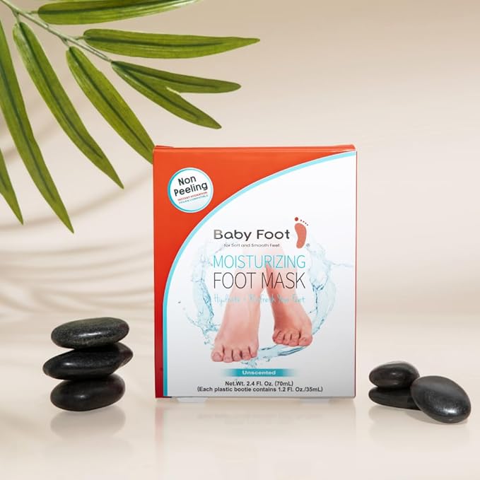 Baby Foot Unscented Non-Peel Moisturing Mask – Hydrate and Refesh in 15-Minute - No Pain Feet Treatment - For Men and Women - Smooth and rich moisturizer for Baby Soft Feet