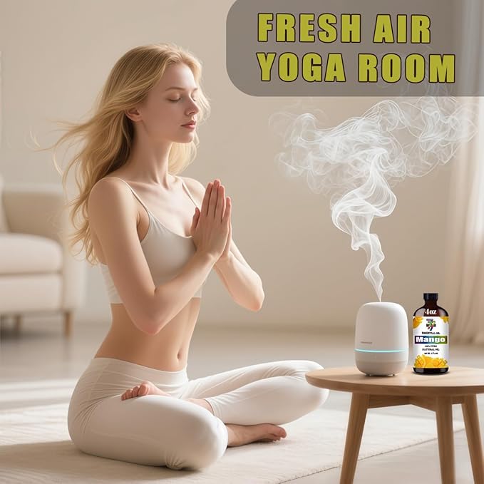 Mango Essential Oil (4 oz/120 ml) — Mango Oils for Aromatherapy, diffusers, humidifiers, Home fragrances, DIY Skincare, soap Making, DIY Candle, Relaxation, Yoga, and Meditation