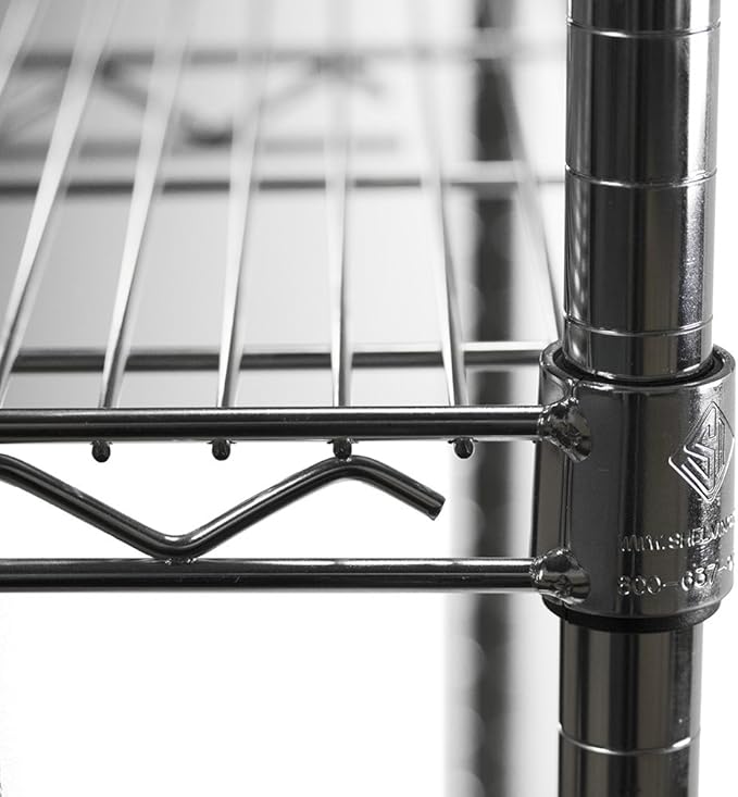 Shelving Inc. 24" d x 30" w x 96" h Chrome Wire Shelving with 5 Tier Shelves, Weight Capacity 500lbs Per Shelf
