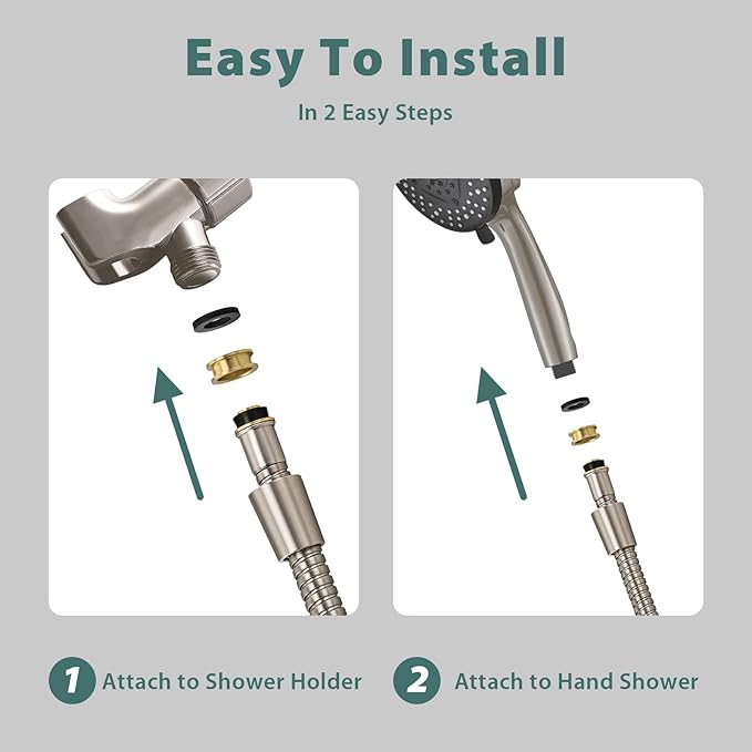 5ft Shower Hose Replacement For Clean 304 Stainless Steel Shower Head Hoses 59 Inches High Pressure Bidet Hose Flexible Extension Brushed Nickel Showerhead Hoses Extra Long Sprayer Tube