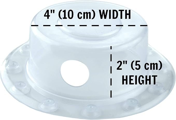 SlipX Solutions Bottomless Bath | Overflow Drain Cover for Tub | Best Gifts for Mom, Spa & Bath Accessories | Drain Block, Water Stopper Plug | Bath Essentials for Women | 4" Diameter, Clear