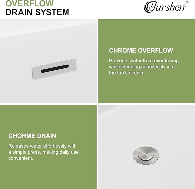 67 Inch Freestanding Acrylic Soaking Tub White Roll Top Bathtub with Chrome Drain Spa-Like Glossy Finish, YSB9223