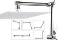 G-Promise 13 Inch Shower Head Extension Arm, Solid Brass Height & Angle Adjustable Extender, Rise or Lower Rainfall and Fixed Shower Head (Brushed Nickel)