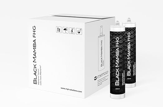 Black Mamba FHG High Tack - Superfast Mono Component Polymer Sealant Cartridge - Gray, Single, Grey