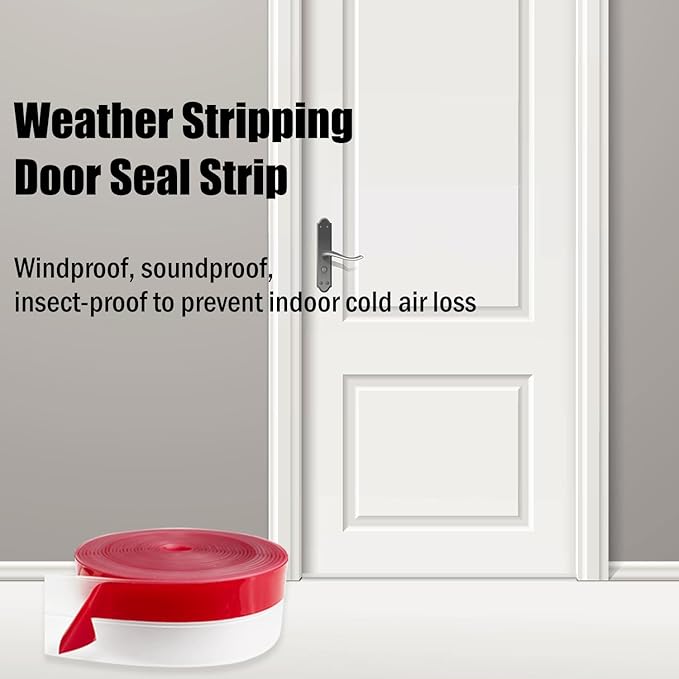 Wide Silicone Weather Stripping, 2 inch (W) x 20 Ft (L) Door Draft Stopper, Silicone Seal Strip for Doors Windows and Shower Glass Gap, Clear