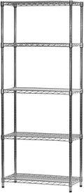 Shelving Inc. 14"d x 30" w x 72" h Chrome Wire Shelving with 5 Tier Shelves, Weight Capacity 800lbs Per Shelf