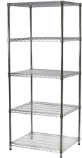 Shelving Inc. 24" d x 30" w x 84" h Chrome Wire Shelving with 5 Tier Shelves, Weight Capacity 500lbs Per Shelf
