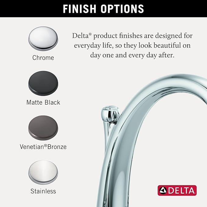 Delta Woodhurst Roman Tub Faucet with Hand Shower, Chrome Deck Mount Bathtub Faucet, Chrome T4732 (Valve sold separately)